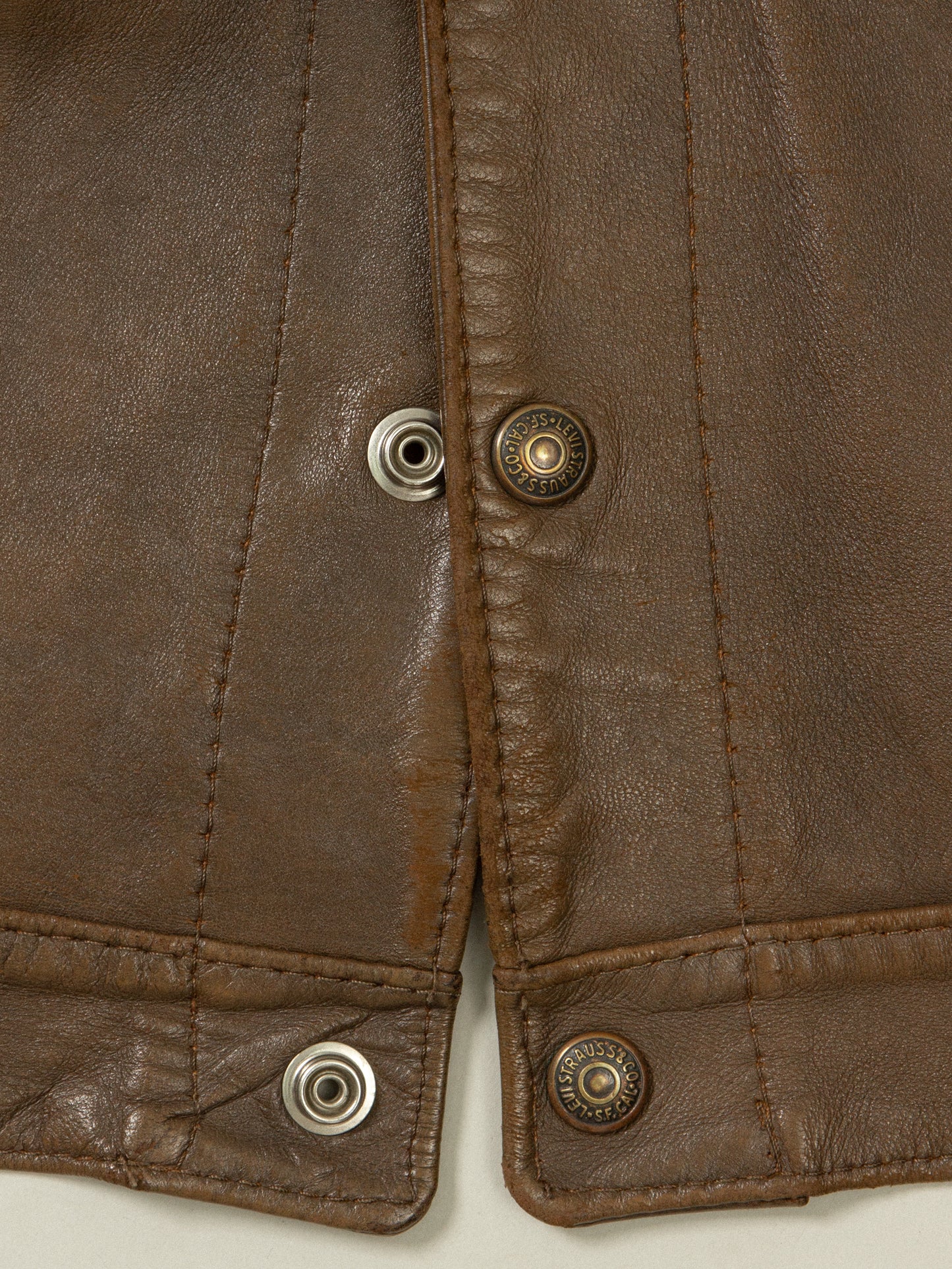 Vtg 1950s Levi's Short Horn Big E Leather Jacket (S)