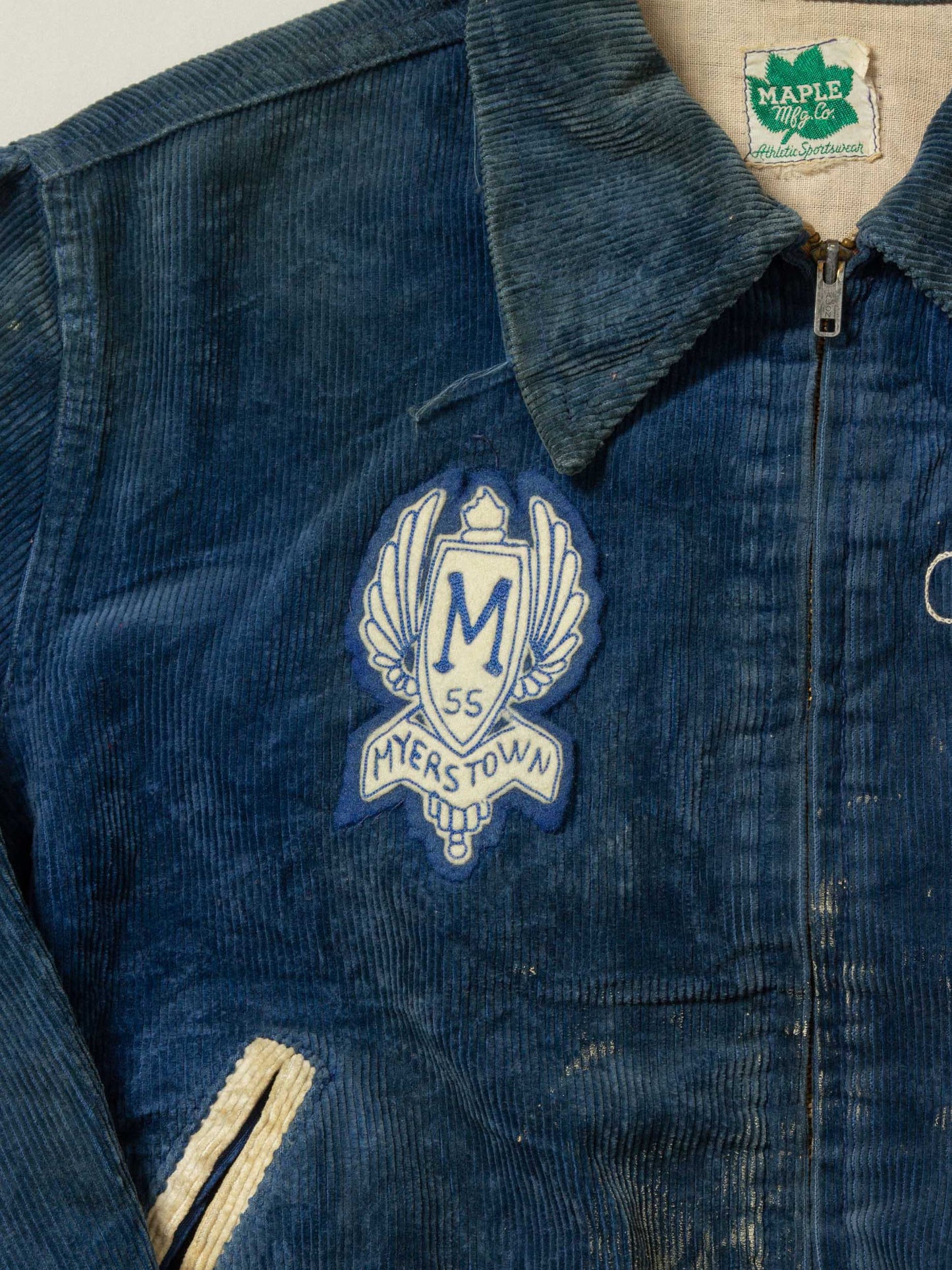 Vtg 1950s Myerstown Petrol Blue Corduroy Jacket (Women's S)