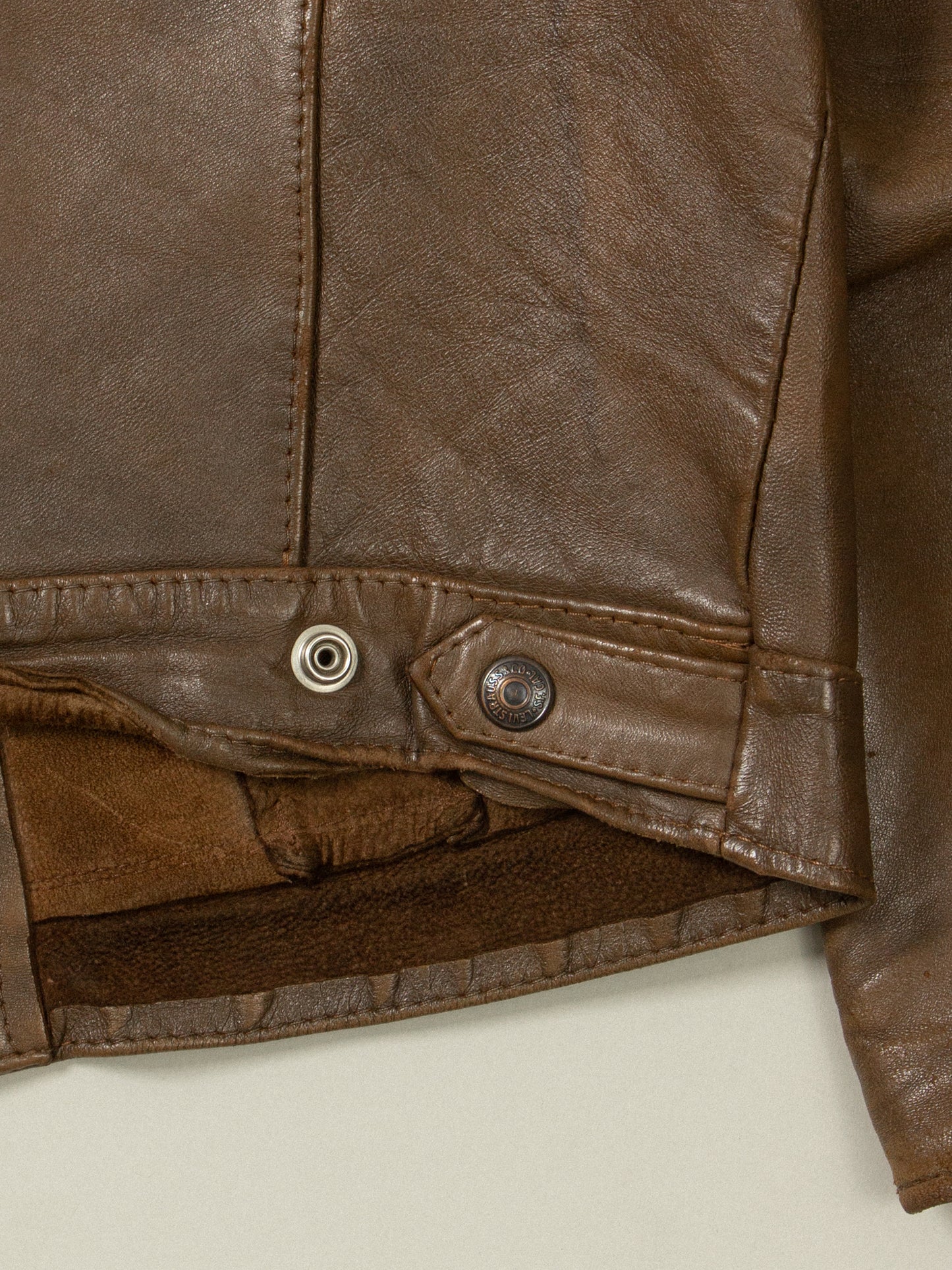Vtg 1950s Levi's Short Horn Big E Leather Jacket (S)