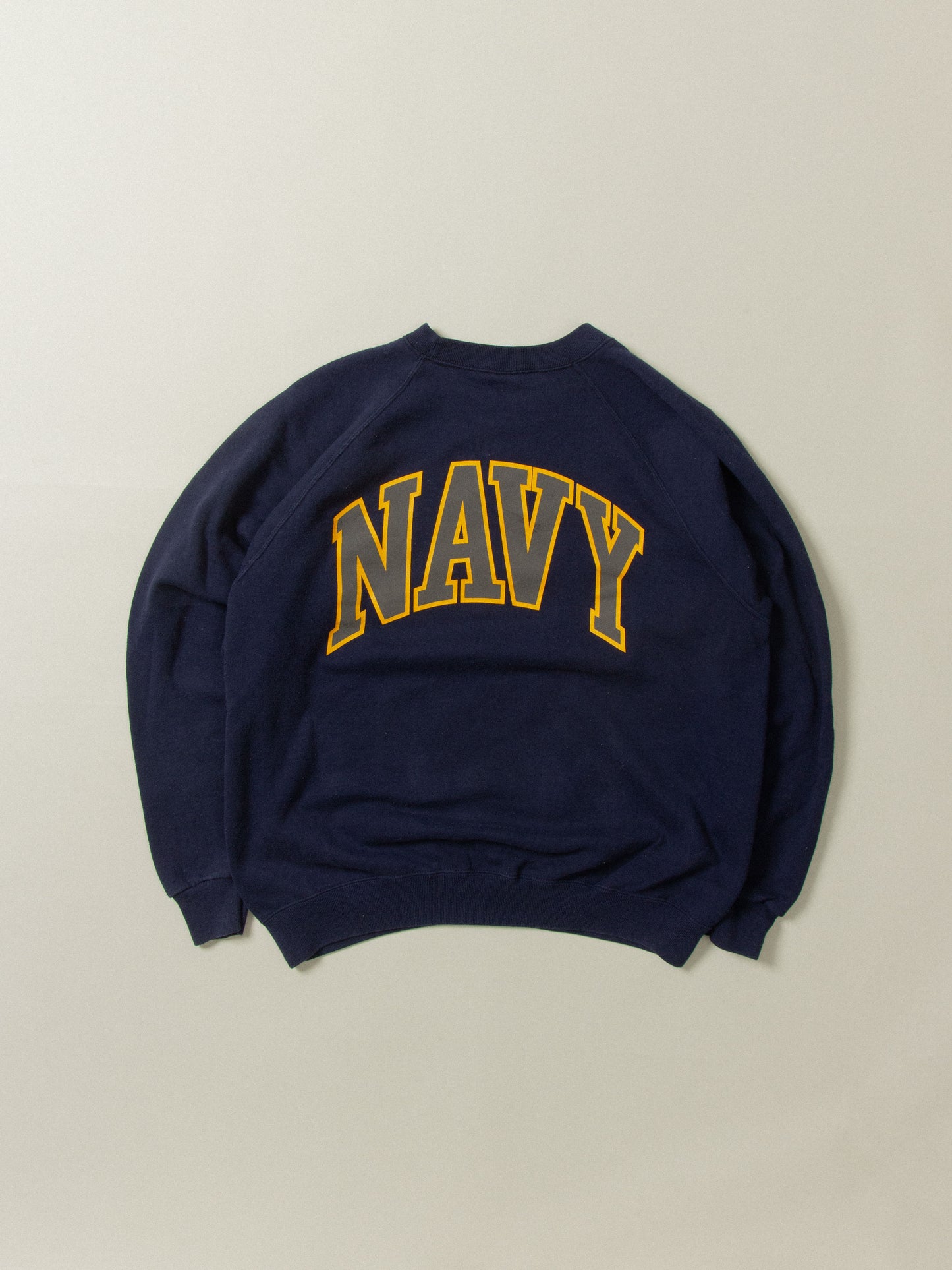 Vtg US Navy Raglan Sweatshirt - Made in USA (XL)