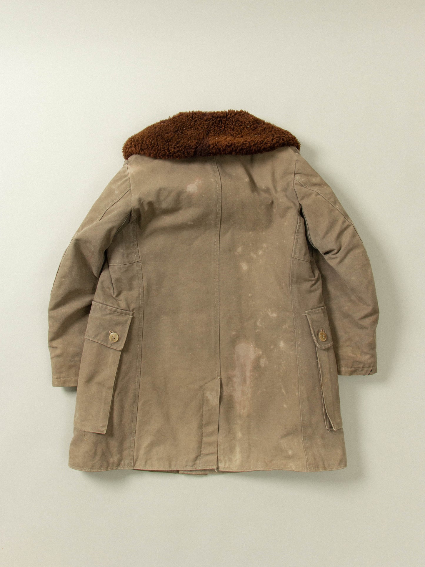 Vtg 1940s Swedish Army Extreme Cold Weather Shearling Coat (S/M)
