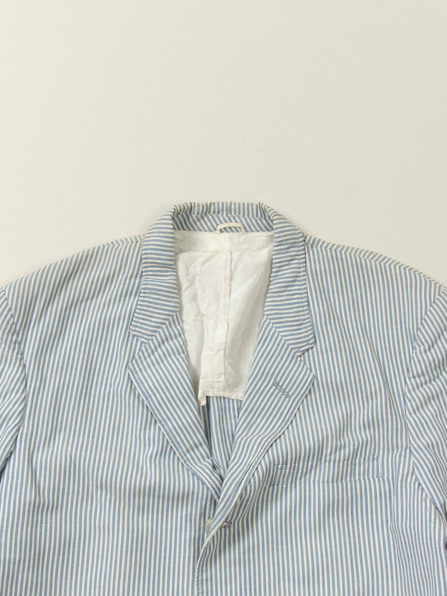 Vtg Blue Striped Seersucker Blazer (S/M)
