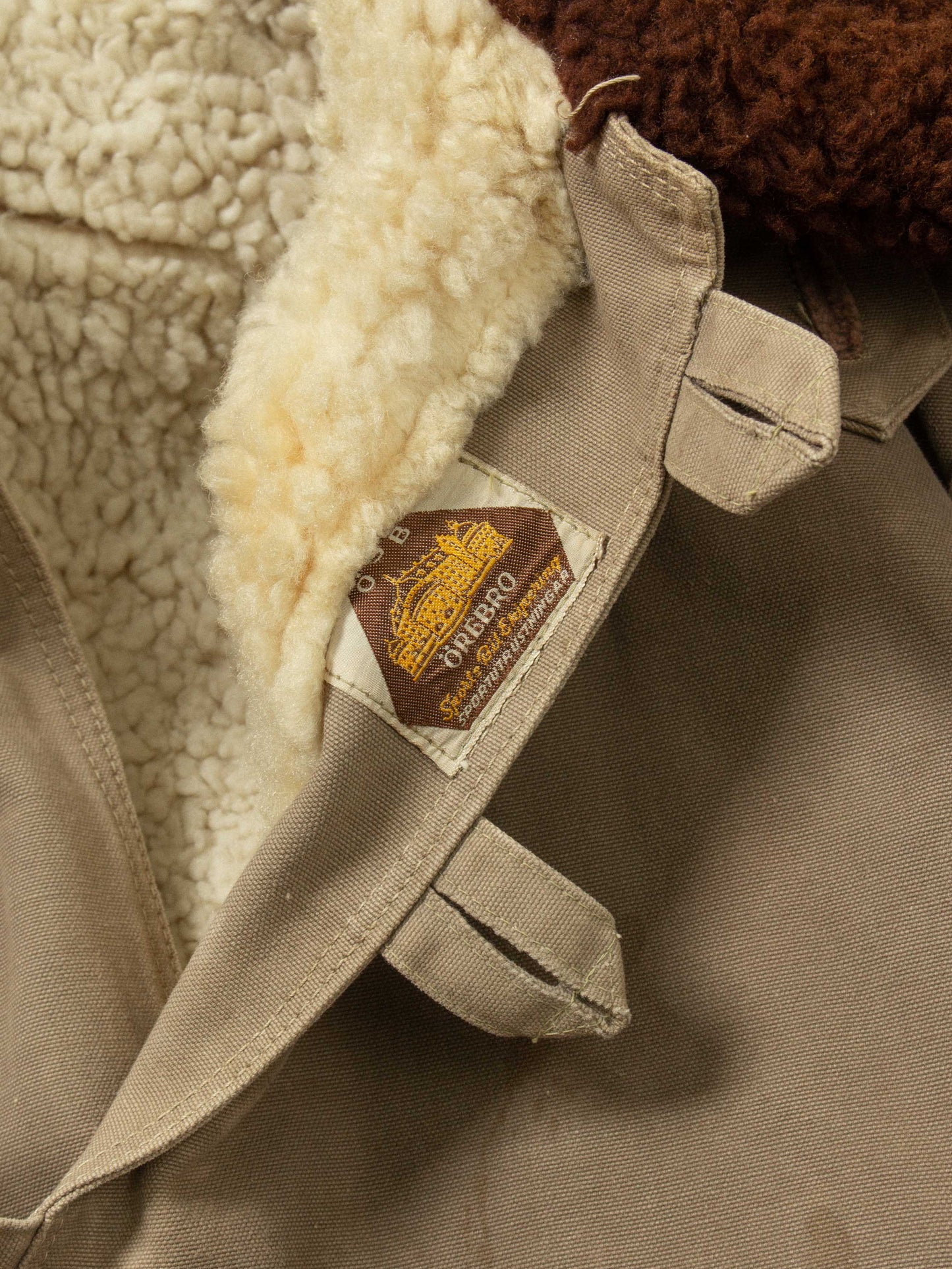 Vtg 1940s Swedish Army Extreme Cold Weather Shearling Coat (S/M)