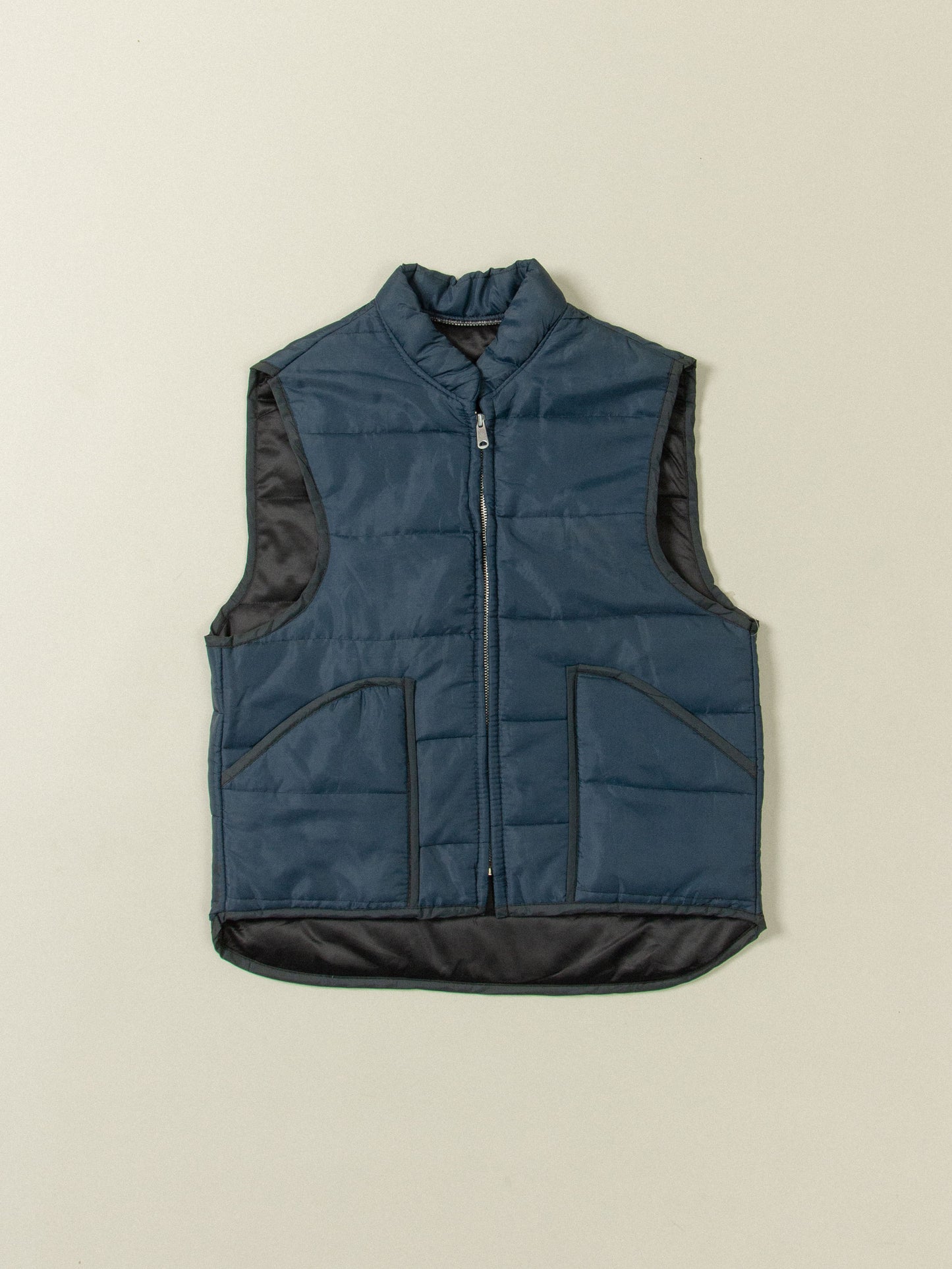 Vtg Navy Full Zip Vest (S)