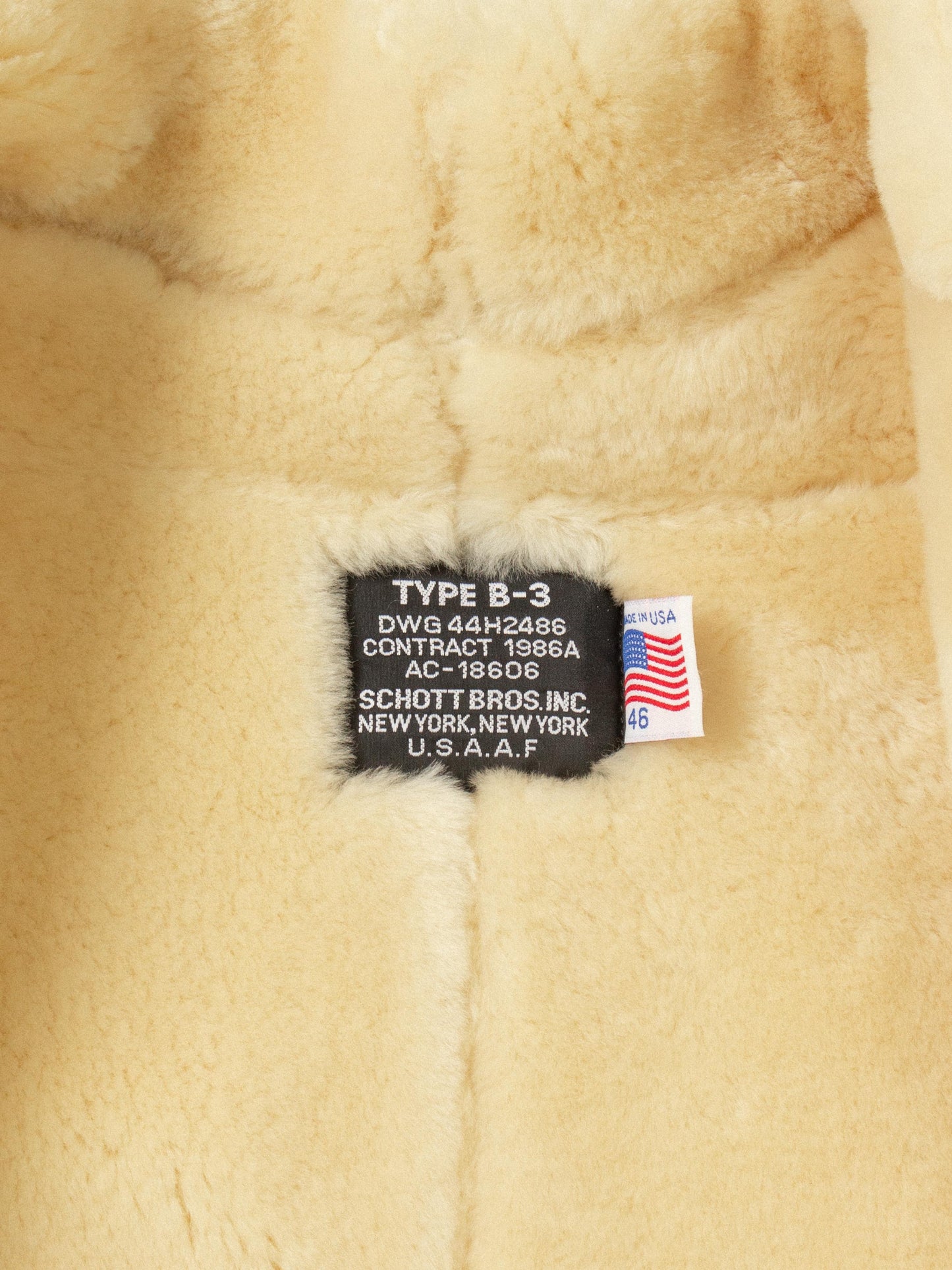 Schott B-3 Shearling Jacket - Made in USA (L)