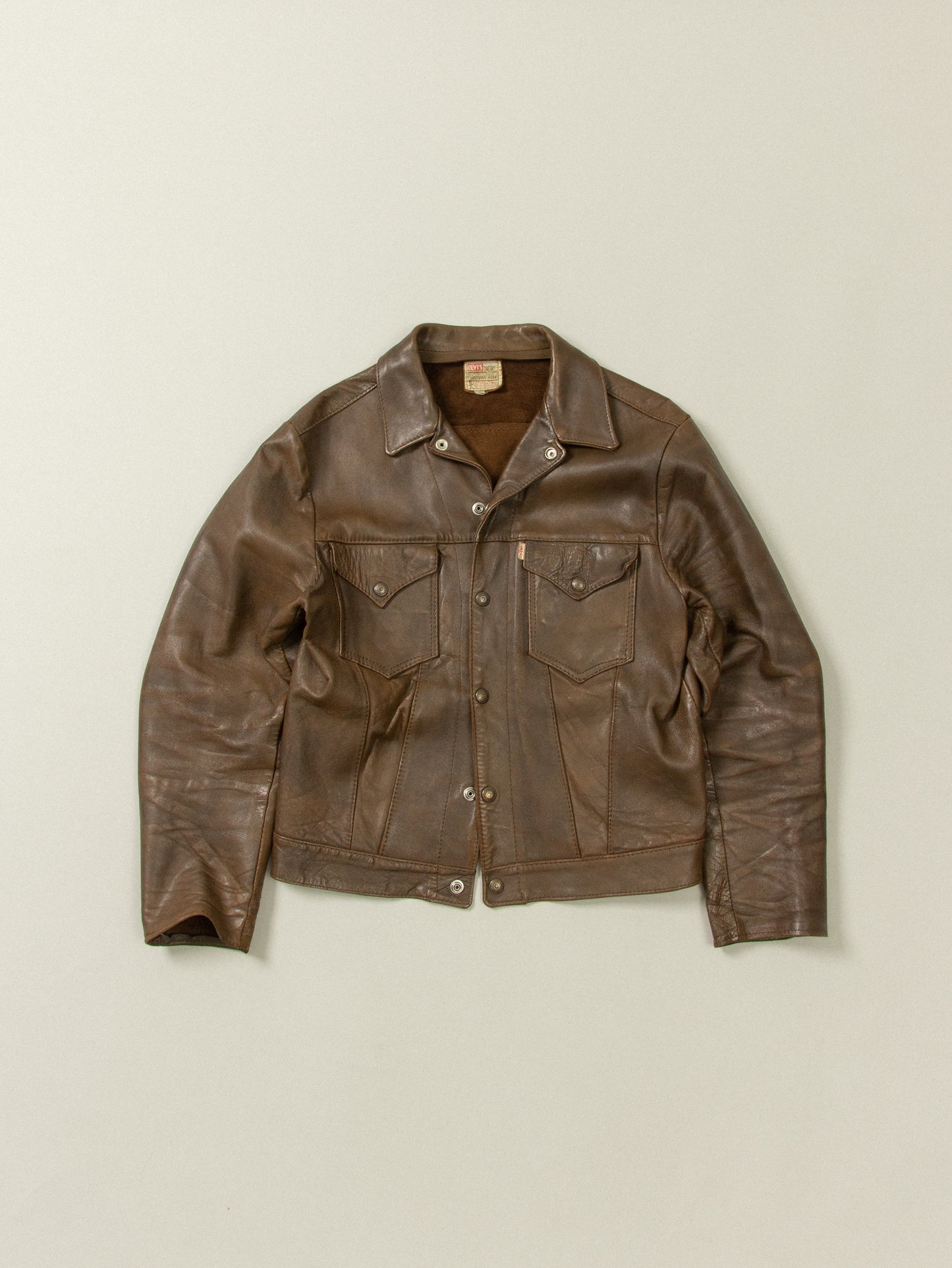 Vtg 1950s Levi's Short Horn Big E Leather Jacket (S)