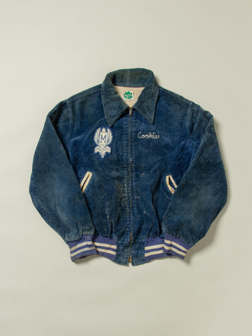 Vtg Myerstown 1955 Petrol Blue Corduroy Jacket (Women's S)