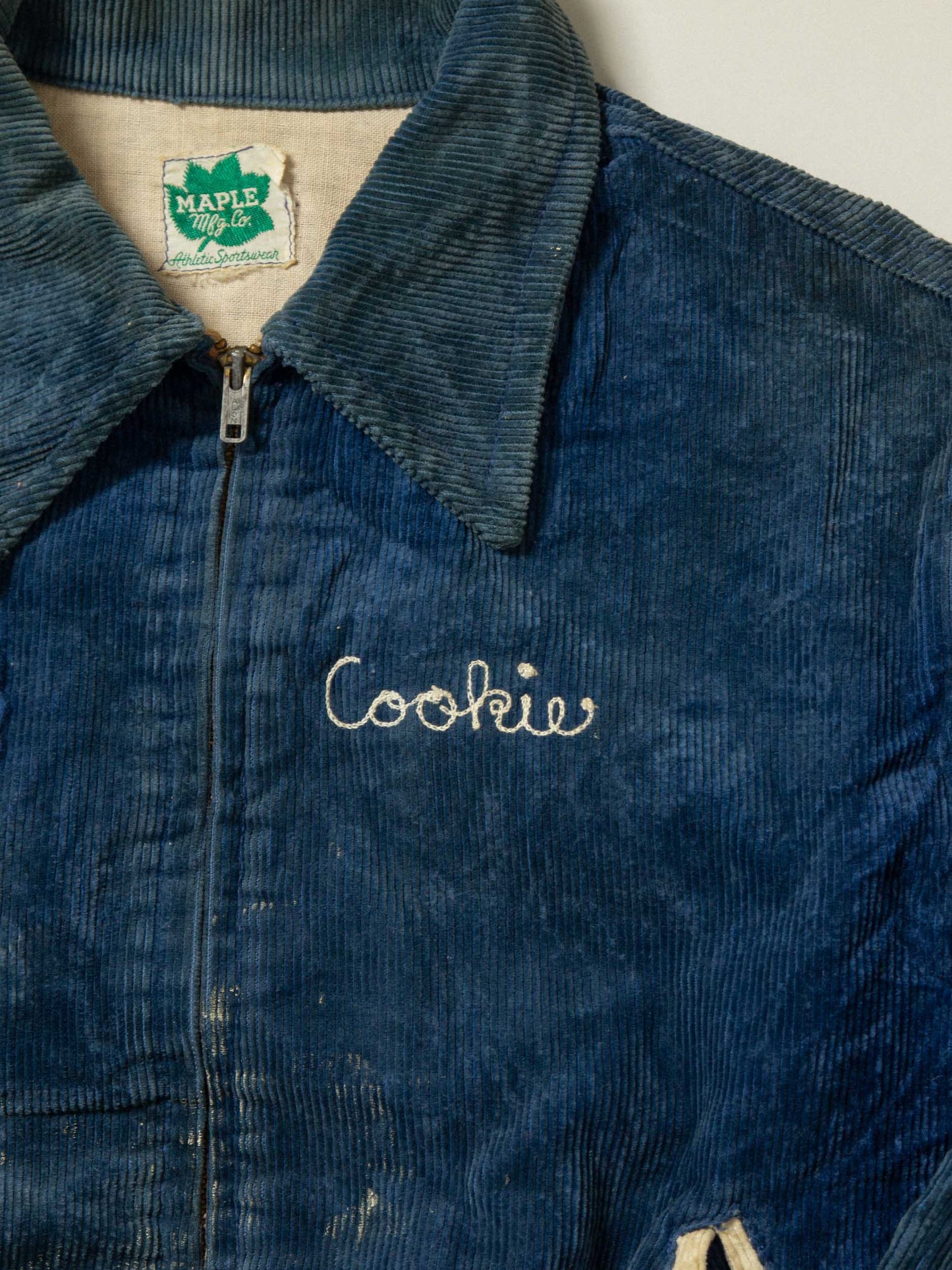 Vtg 1950s Myerstown Petrol Blue Corduroy Jacket (Women's S)