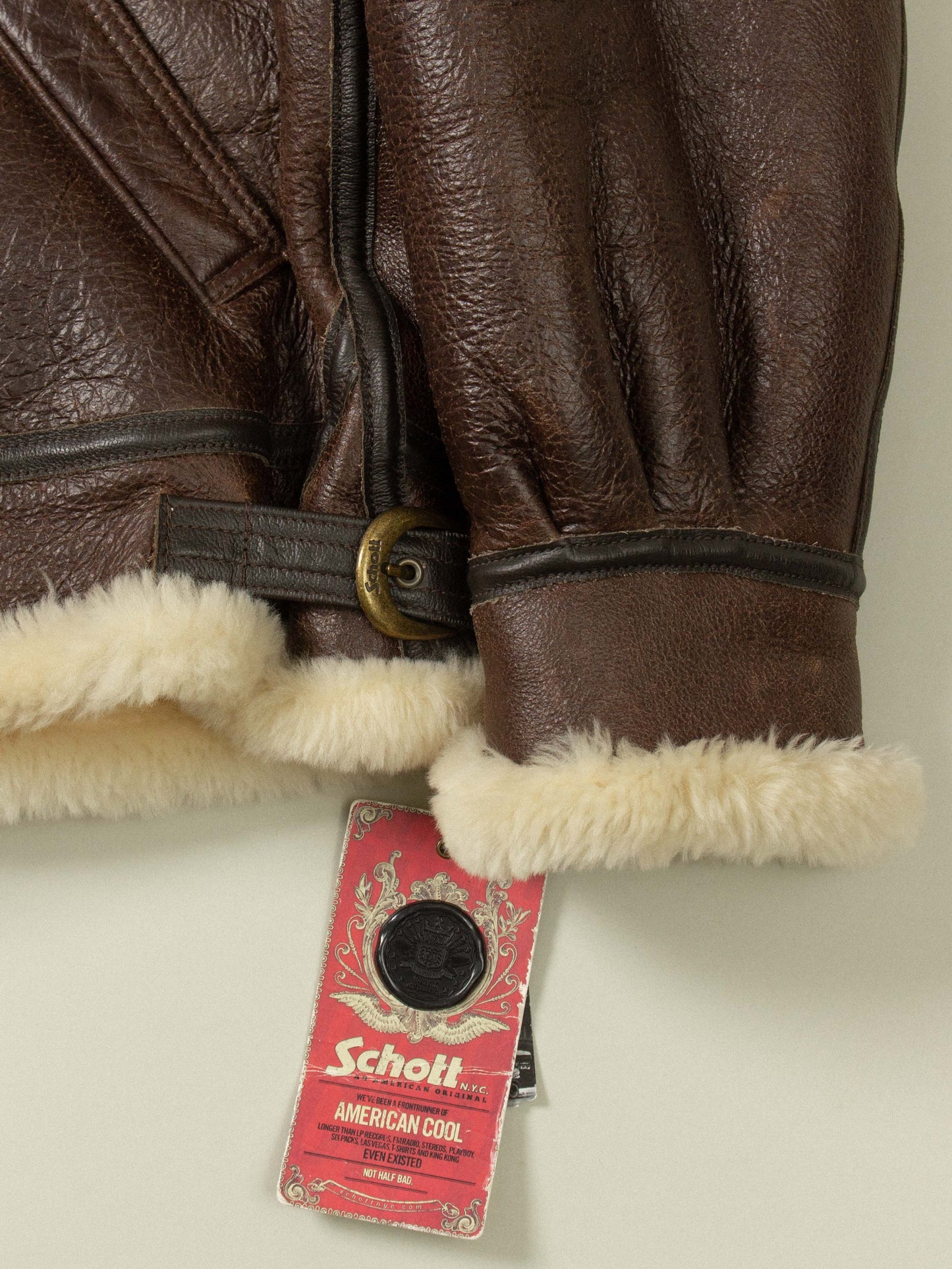 Schott B-3 Shearling Jacket - Made in USA (L)