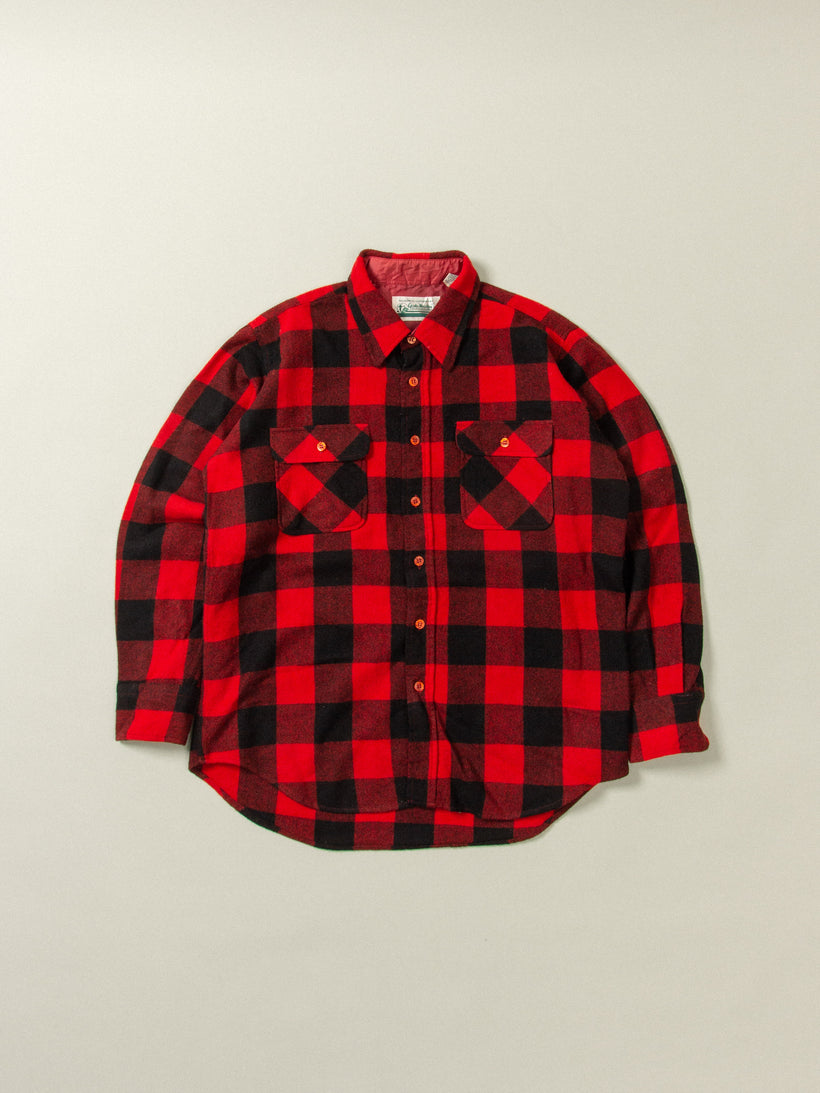 Vtg Checked Wool Shirt (M)