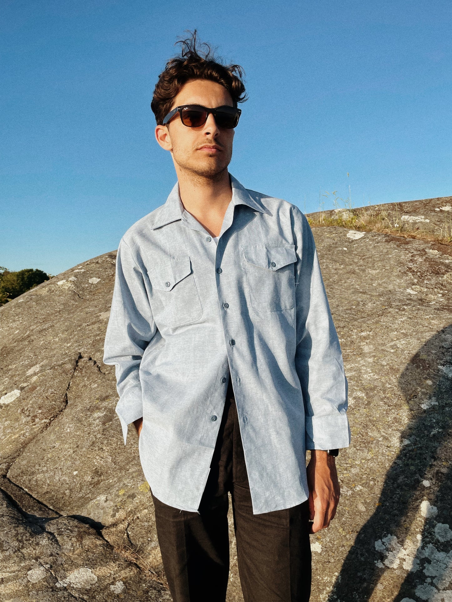 Vintage Deadstock US Made L-S Chambray Shirts