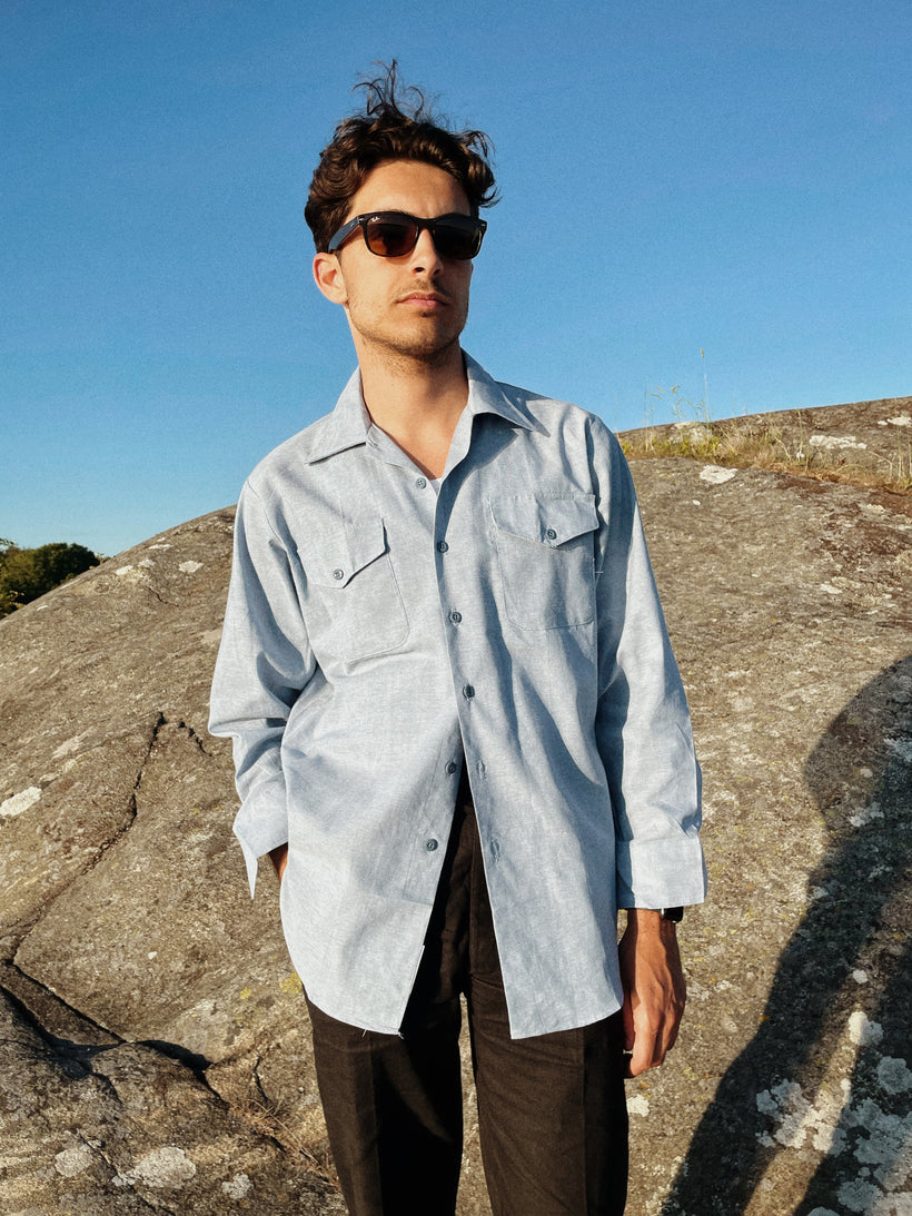 Vintage Deadstock US Made L-S Chambray Shirts