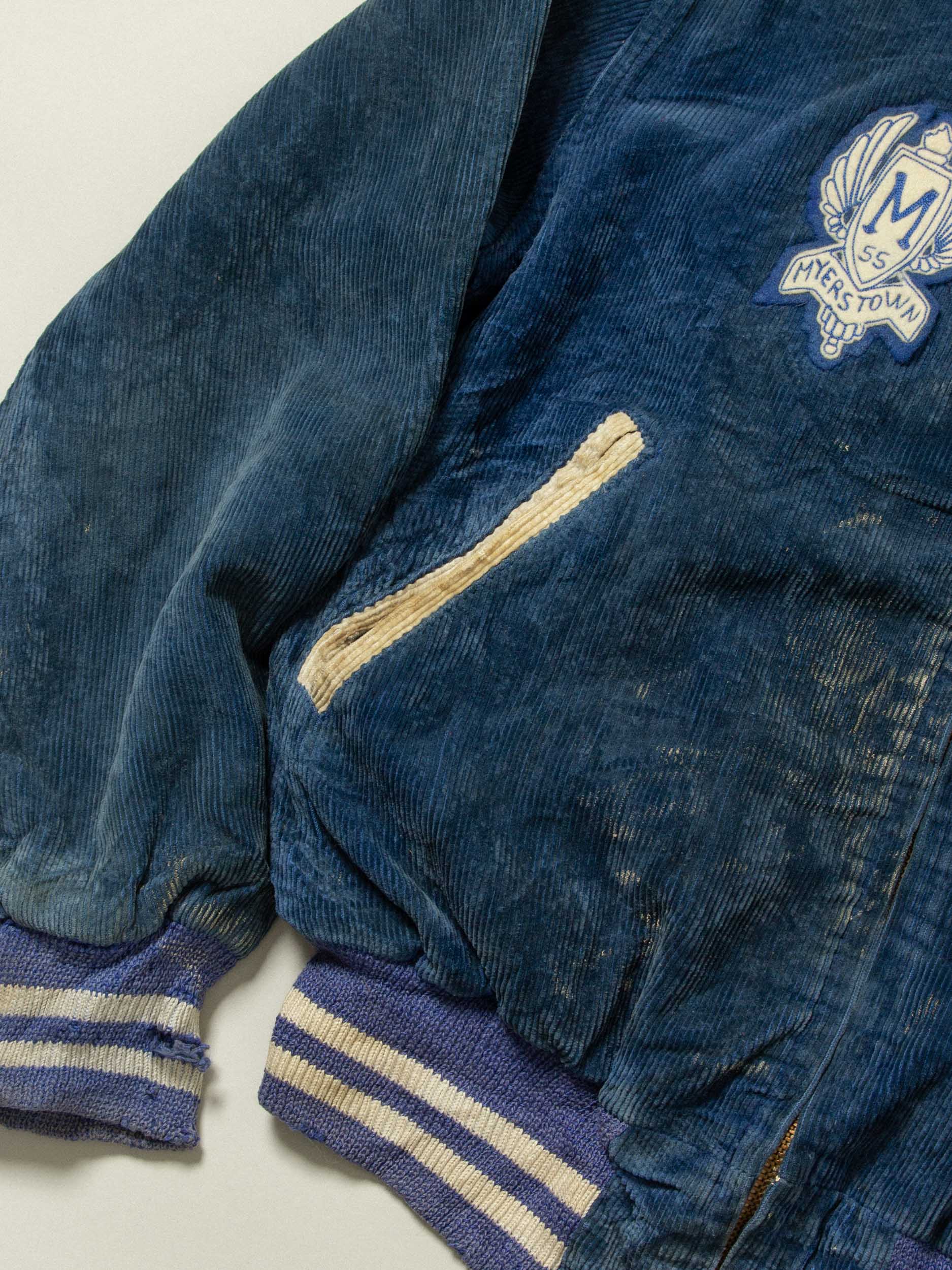 Vtg 1950s Myerstown Petrol Blue Corduroy Jacket (Women's S