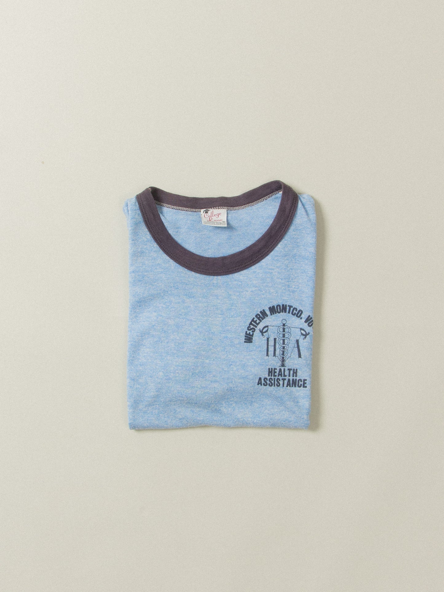 Vtg 1980s Single Stitch Ringer Tee (S/M)