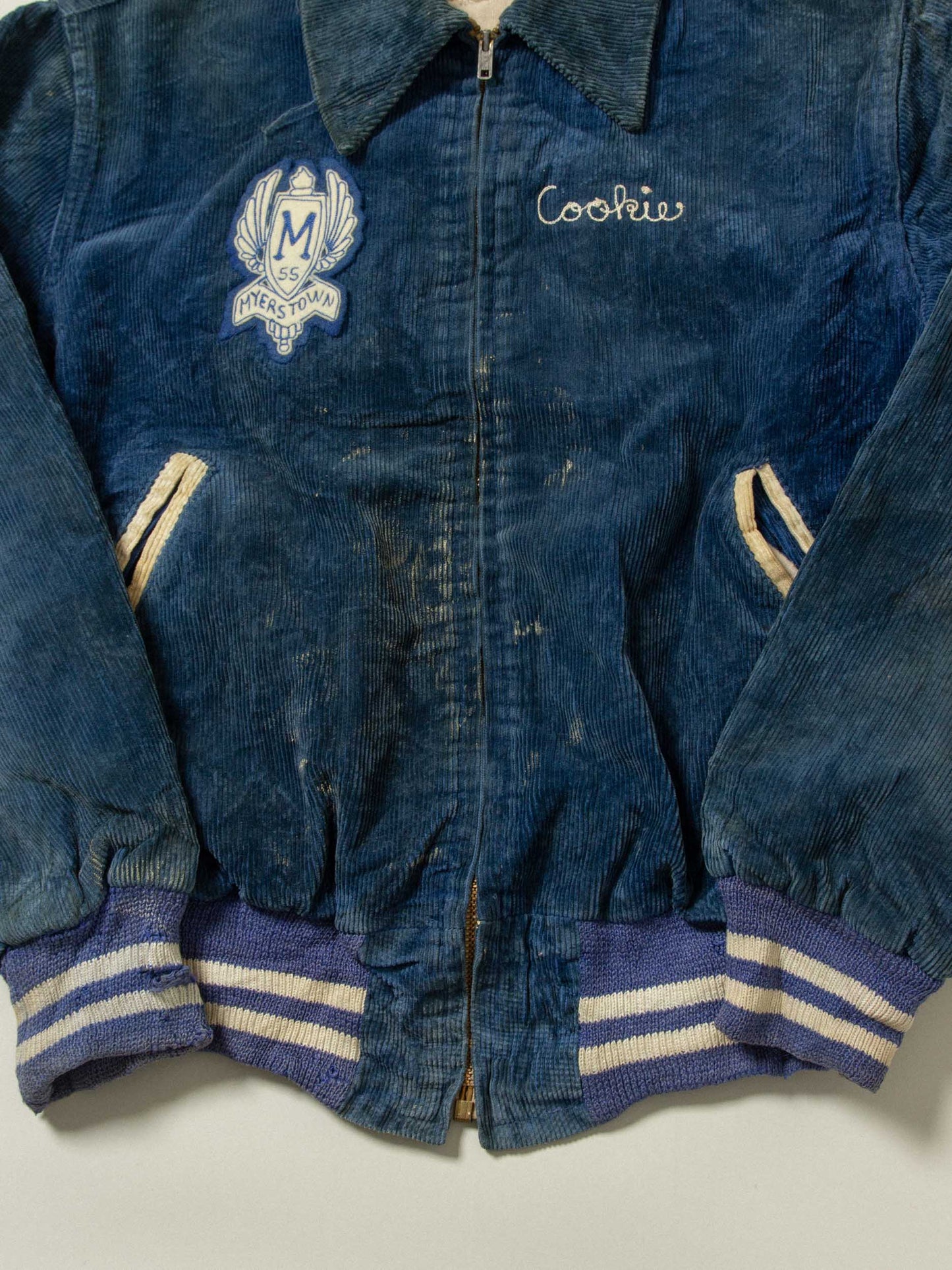 Vtg 1950s Myerstown Petrol Blue Corduroy Jacket (Women's S)