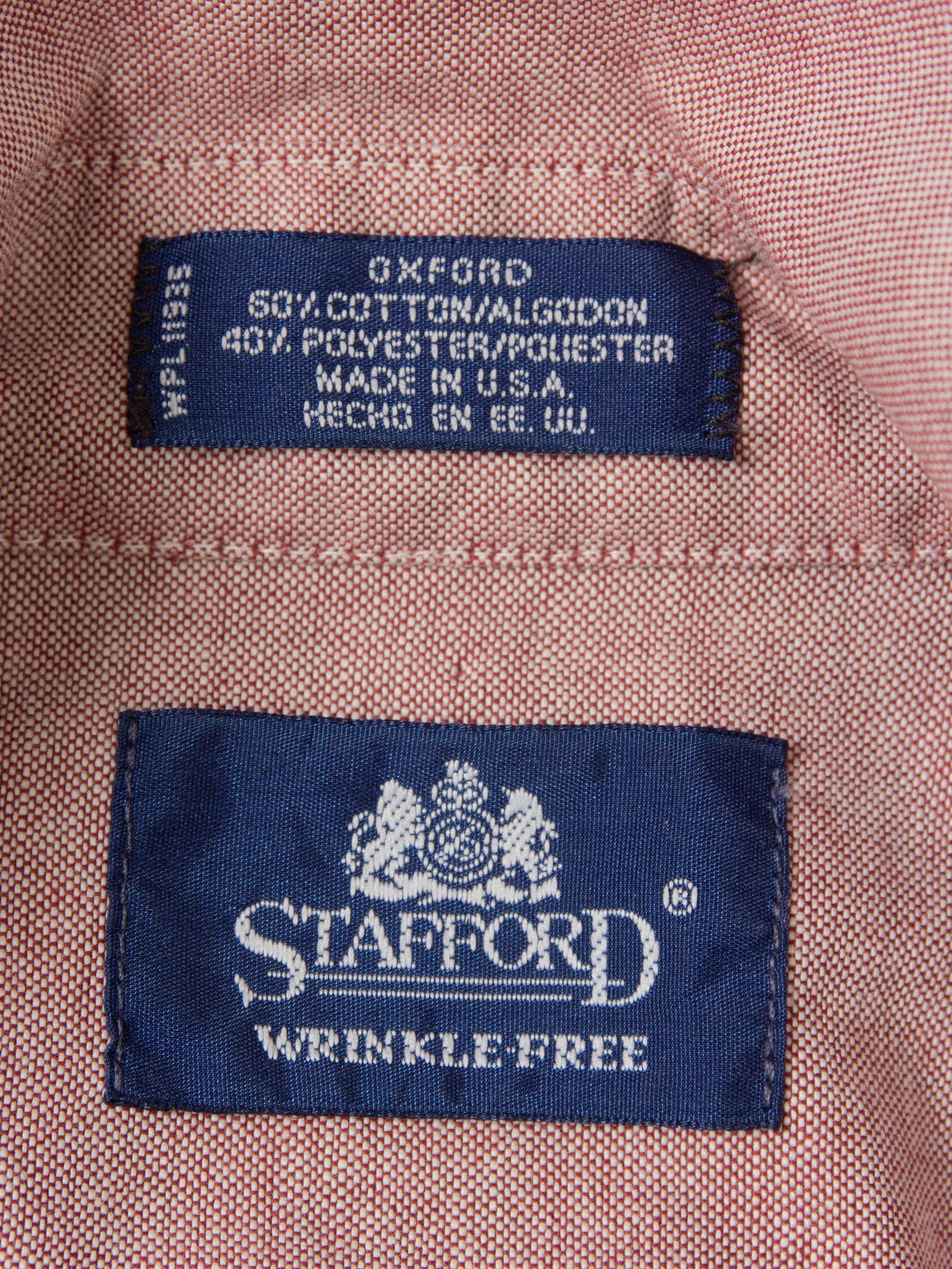 Vtg Stafford Short Sleeve Oxford Shirt - Made in USA (M)