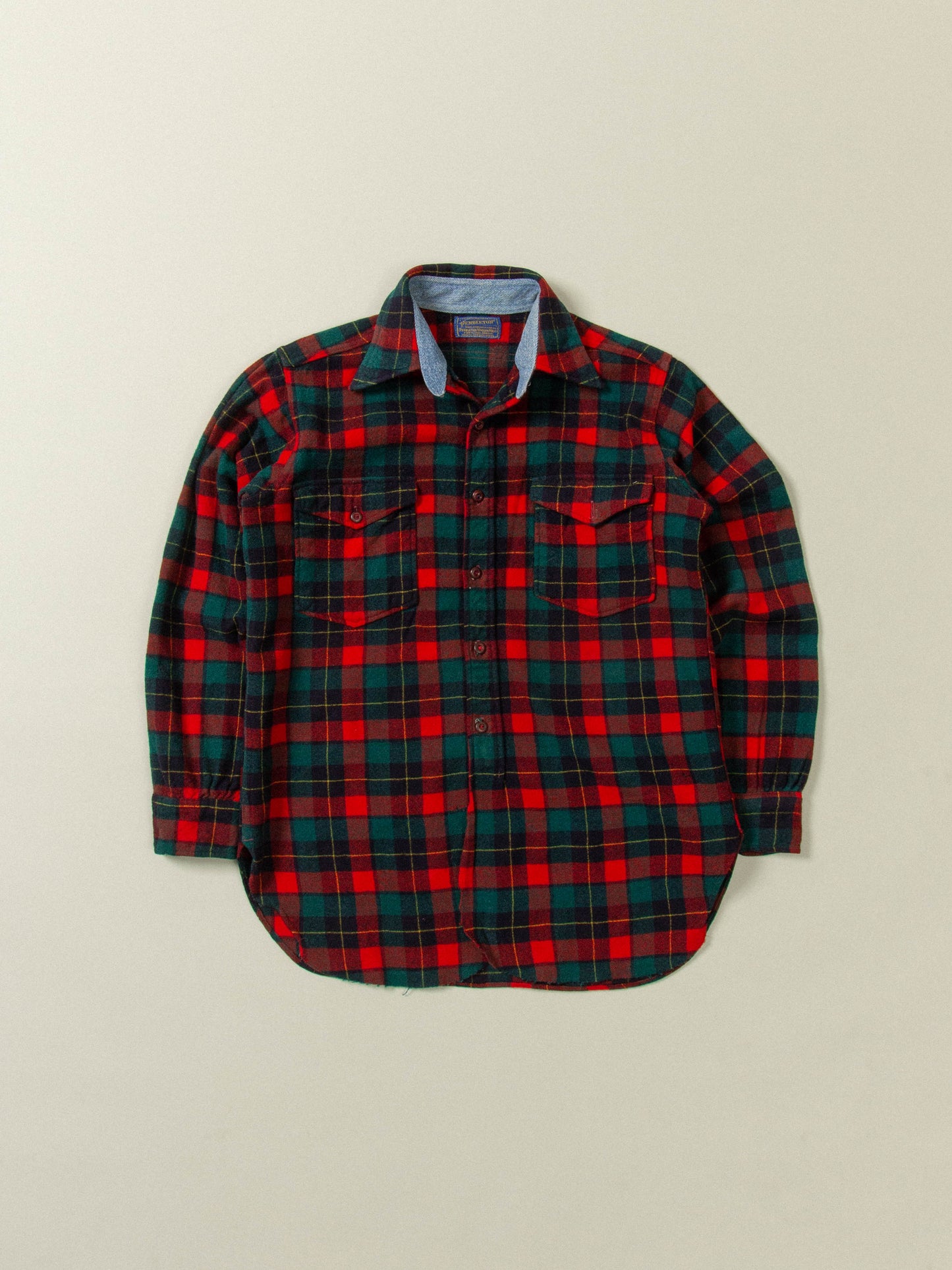 Vtg Plaid Pendleton Wool Shirt (XS)