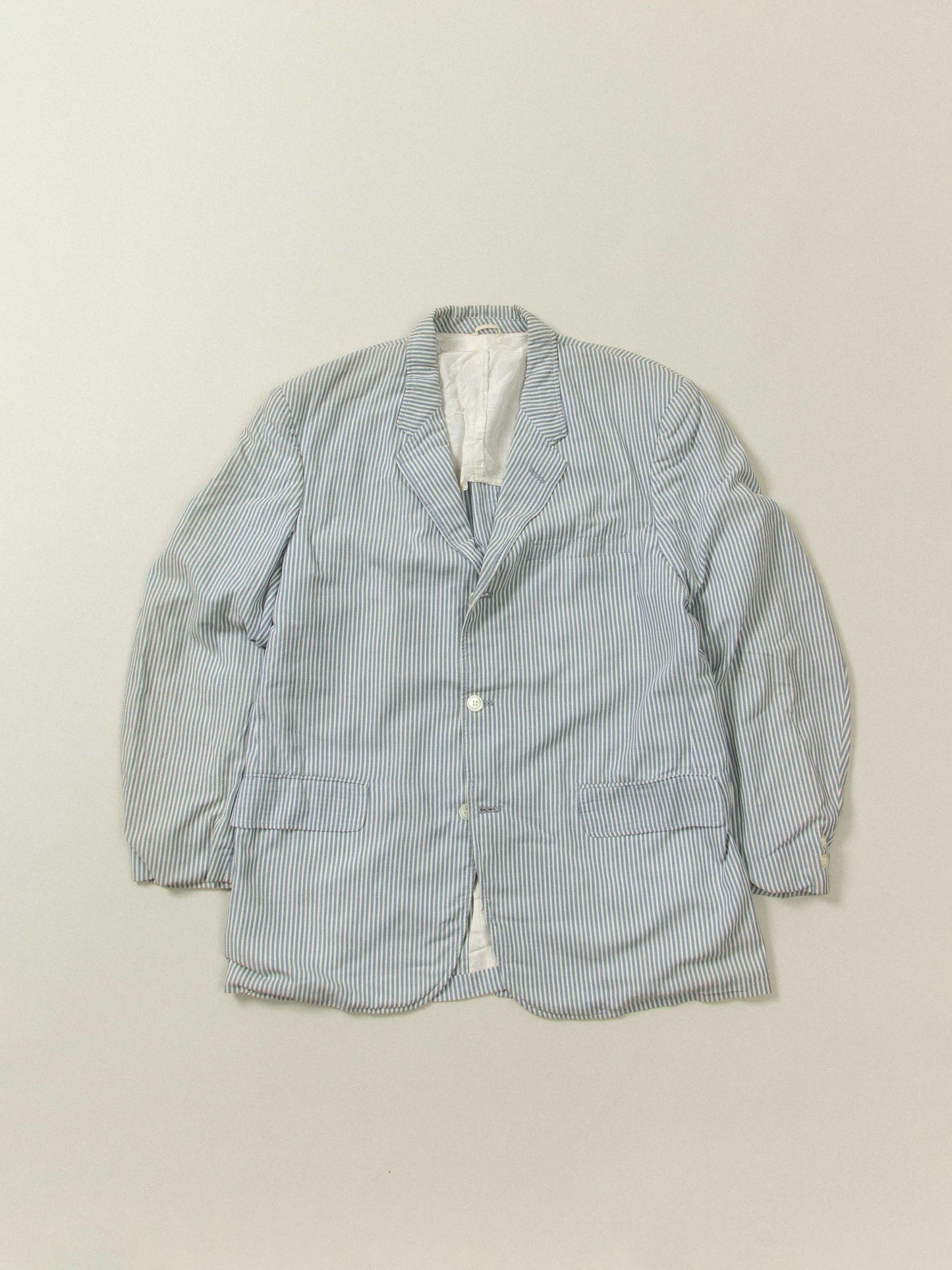 Vtg Blue Striped Seersucker Blazer (S/M)