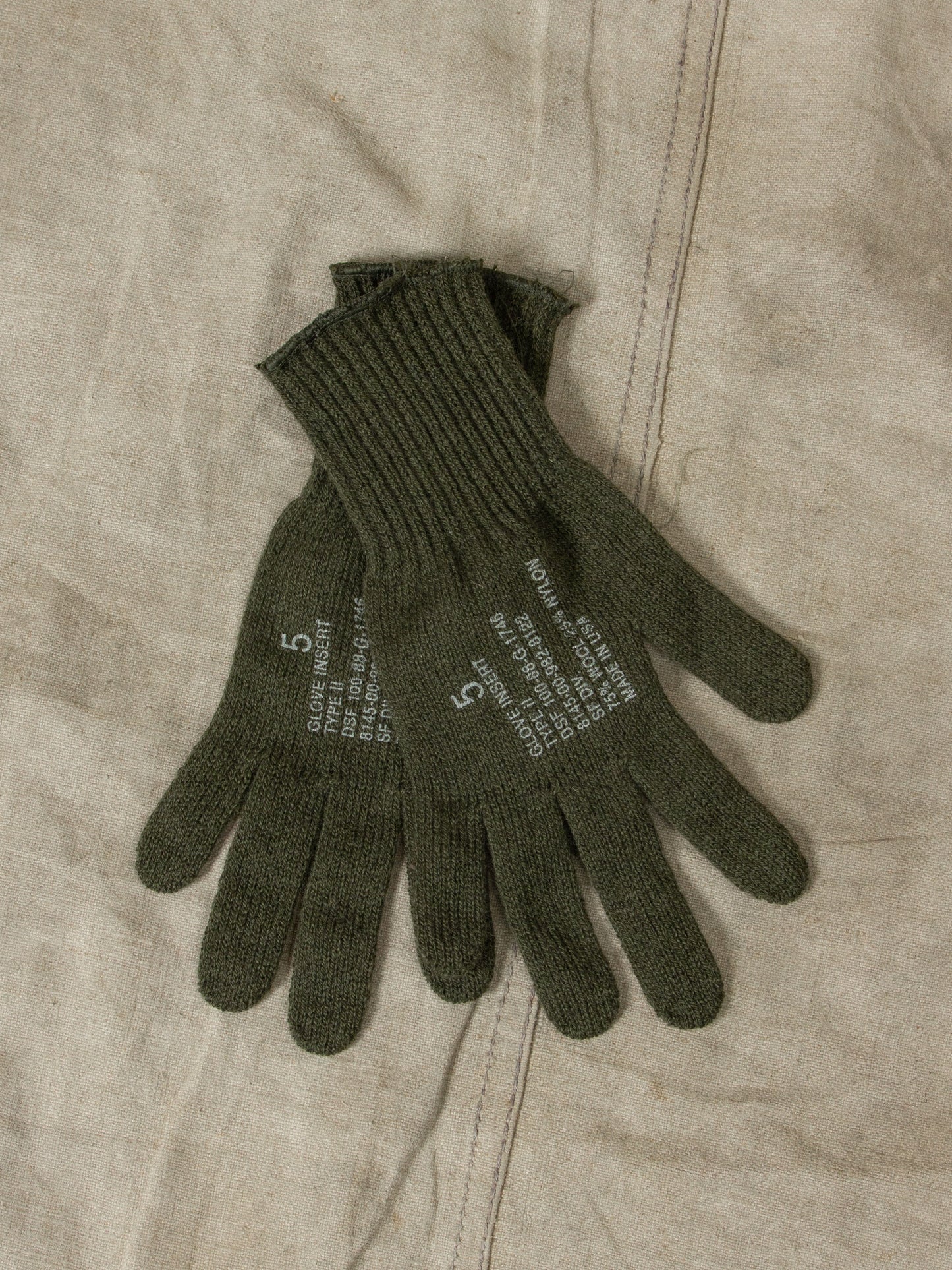 Deadstock 1980s US Army Wool Gloves - Made in USA