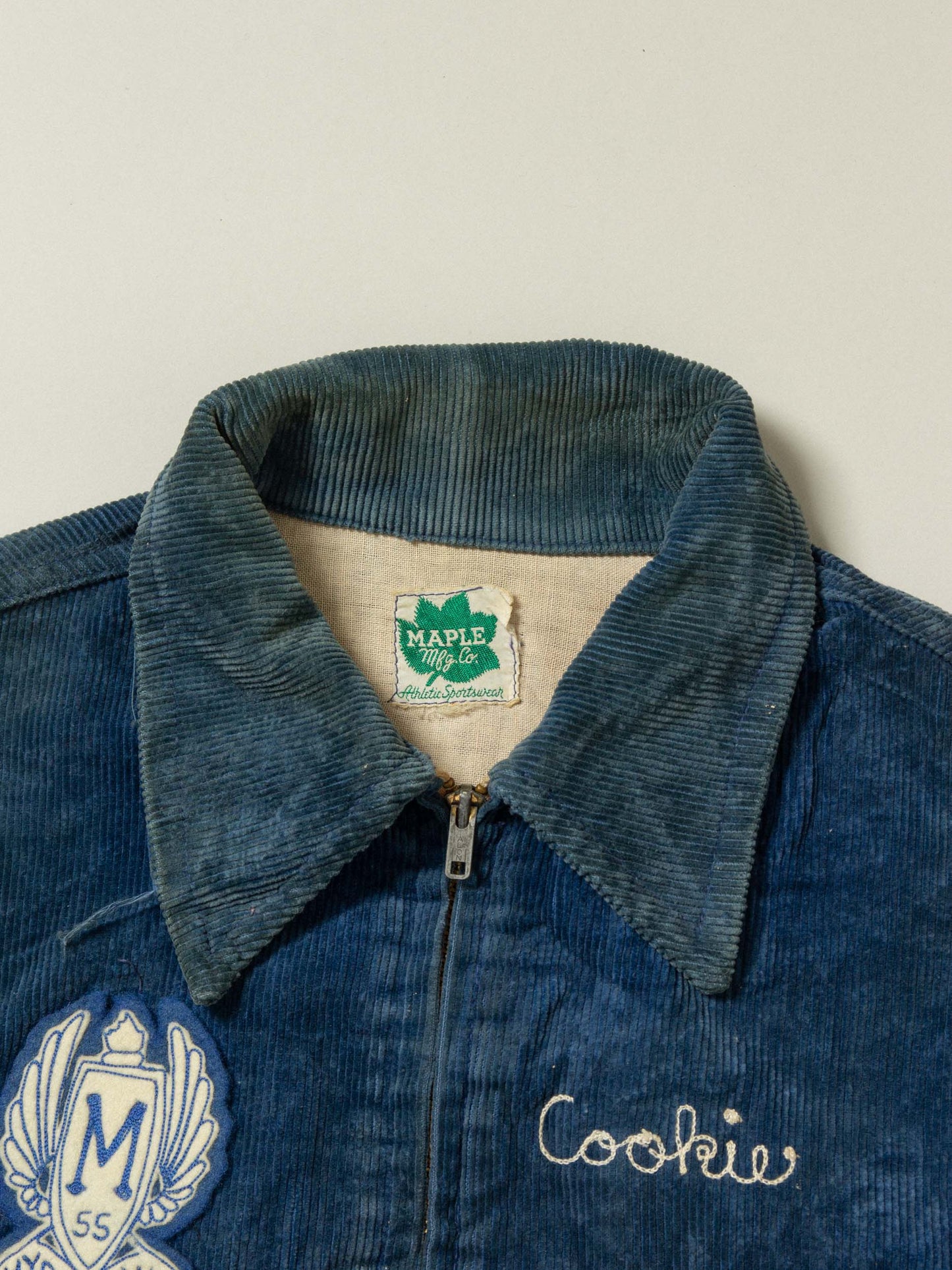 Vtg 1950s Myerstown Petrol Blue Corduroy Jacket (Women's S)